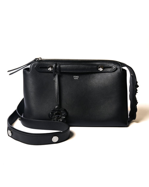 FENDI/ “By The Way Medium” Flower Detailed 2 Way Hand Bag Black