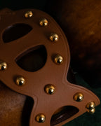 "HERMES" Chaine d'Ancre motif studs leather bracelet