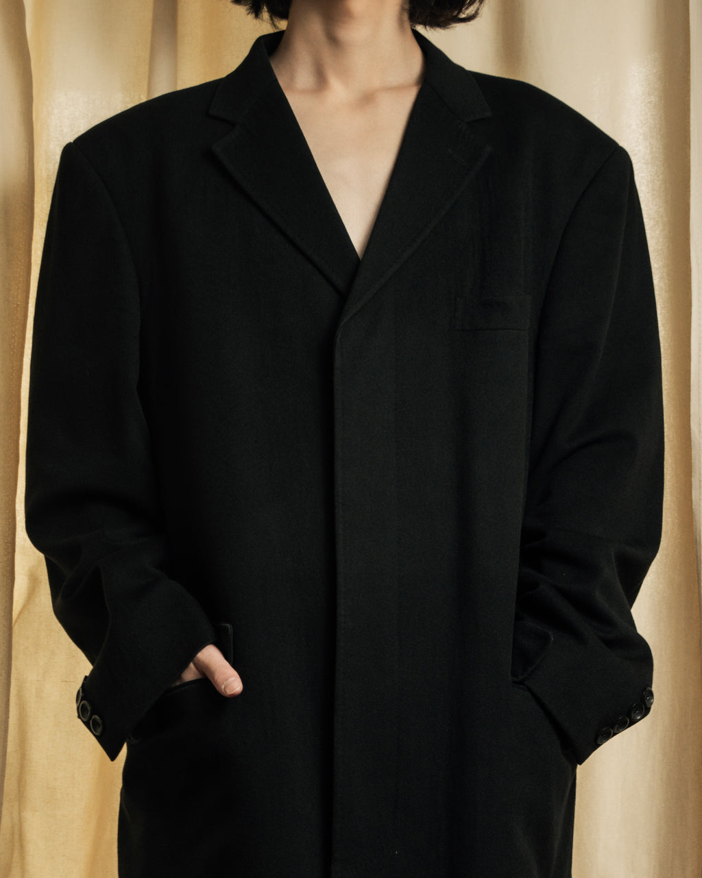 "Ermenegildo Zegna" Drapey finish 100% cashmere cloth chester coat