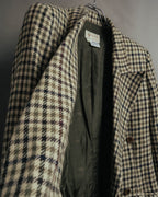 "GUCCI" 80's-early 90's Checked wool cashmere double-breasted jacket
