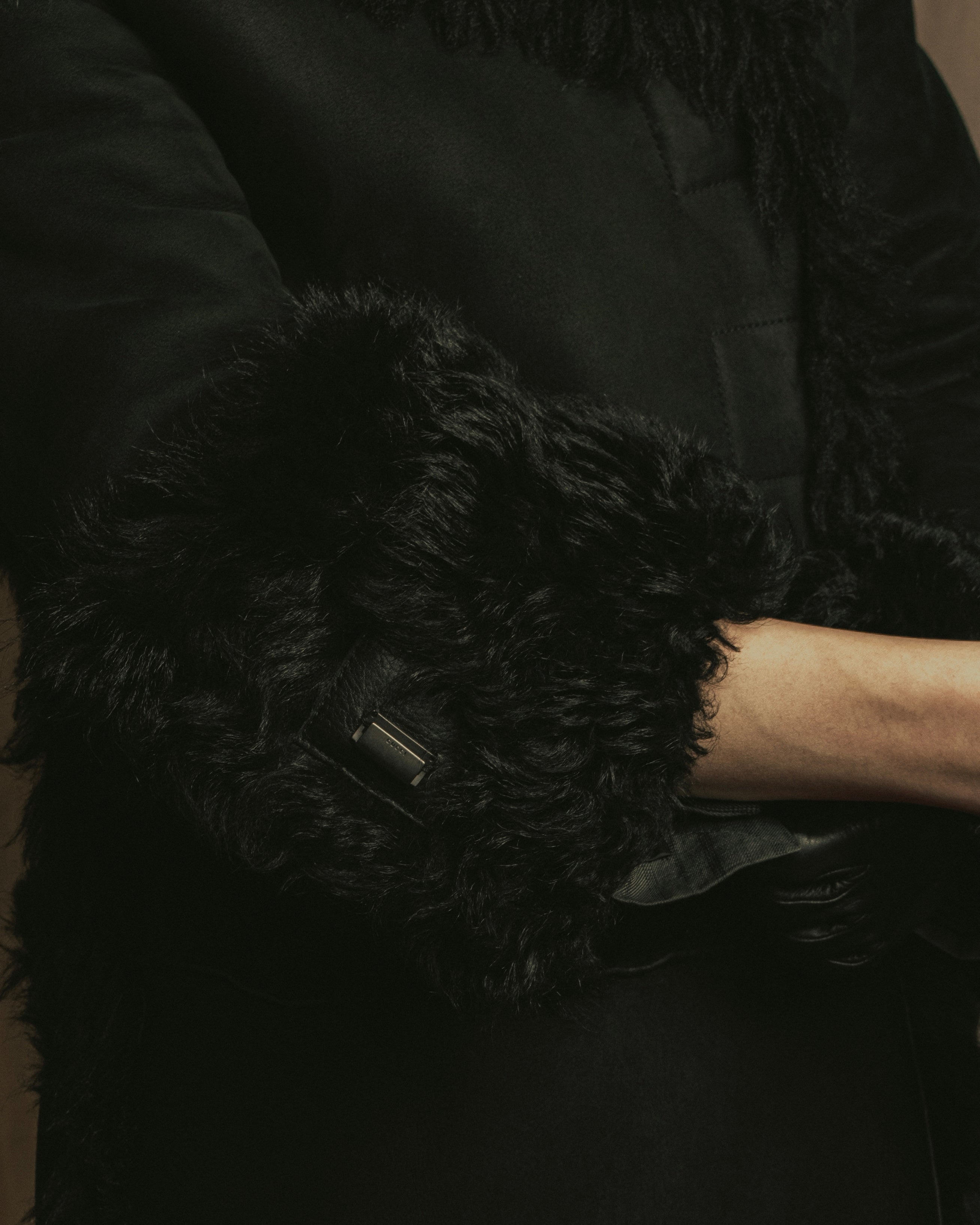 -SPECIAL- "GUCCI" 90's-00's Leather combination fur long coat