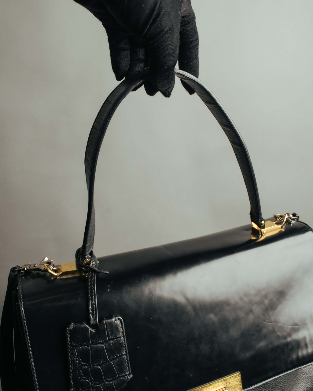 -SPECIAL- “BALENCIAGA” 2013-17 Le dix mixed leather shoulder bag