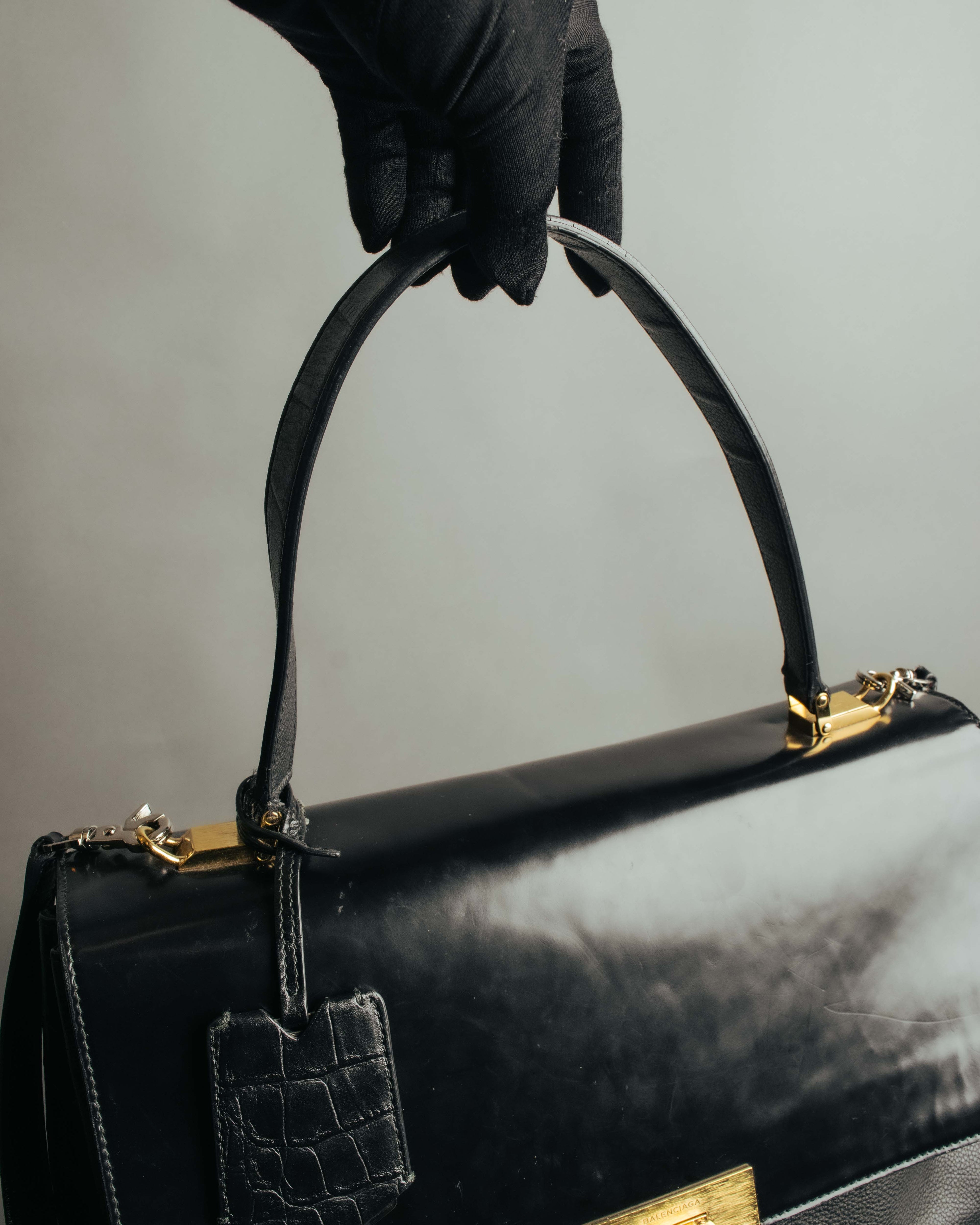 -SPECIAL- “BALENCIAGA” 2013-17 Le dix mixed leather shoulder bag