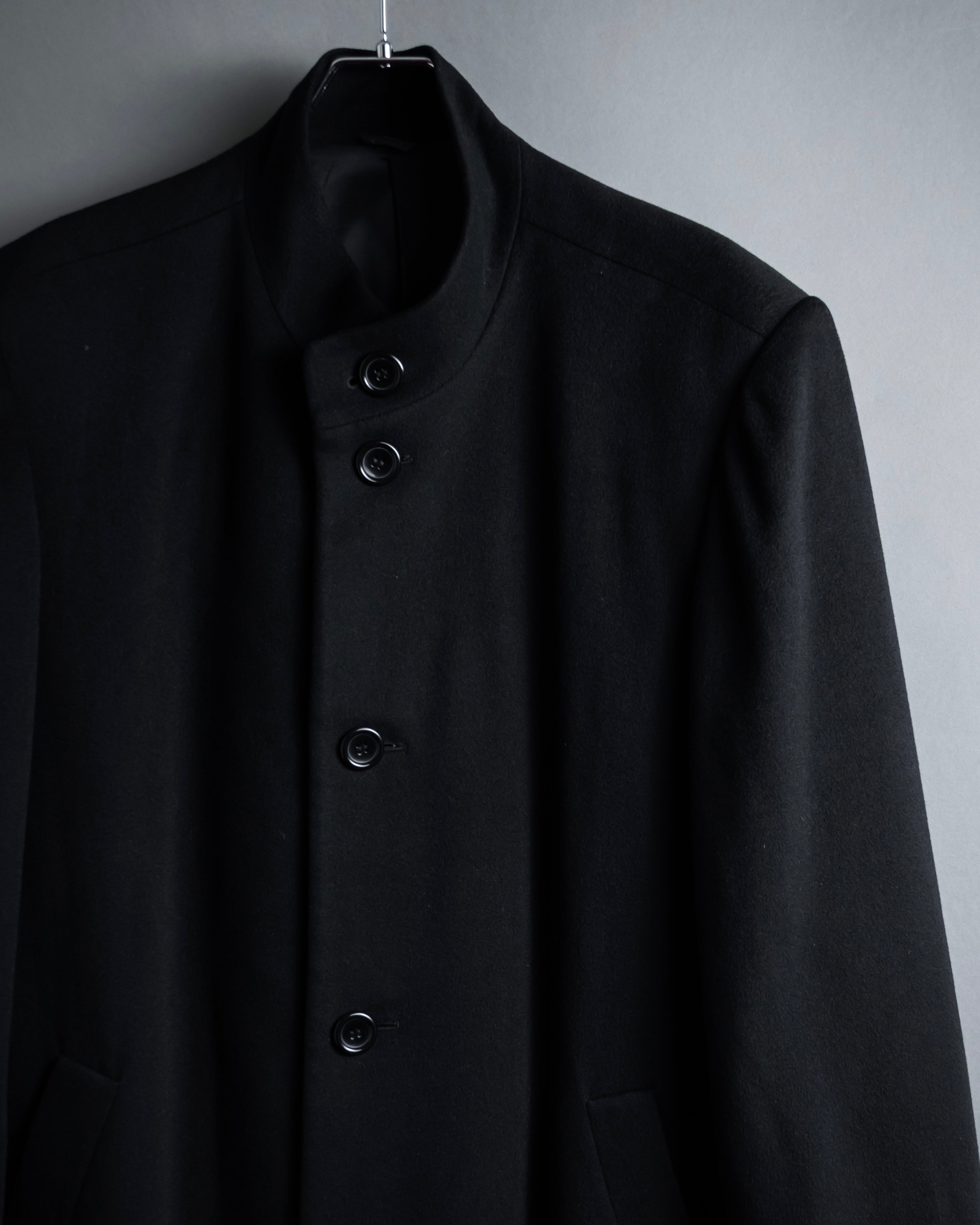 "BARBERINI" Minimalist detail 100% cashmere stand collar coat