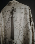 –SPECIAL– "HERMES" 90’s La musique des sphères silk twill printed shirt