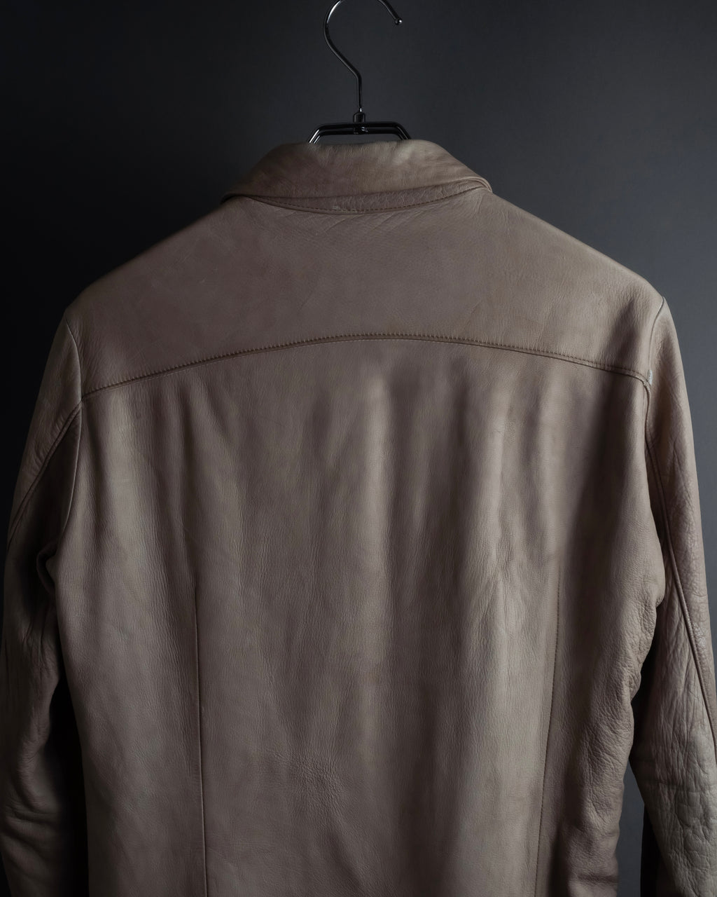 "ISAMU KATAYAMA" Dart-shaped deer leather shirt jacket