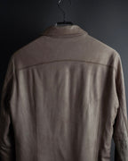 "ISAMU KATAYAMA" Dart-shaped deer leather shirt jacket