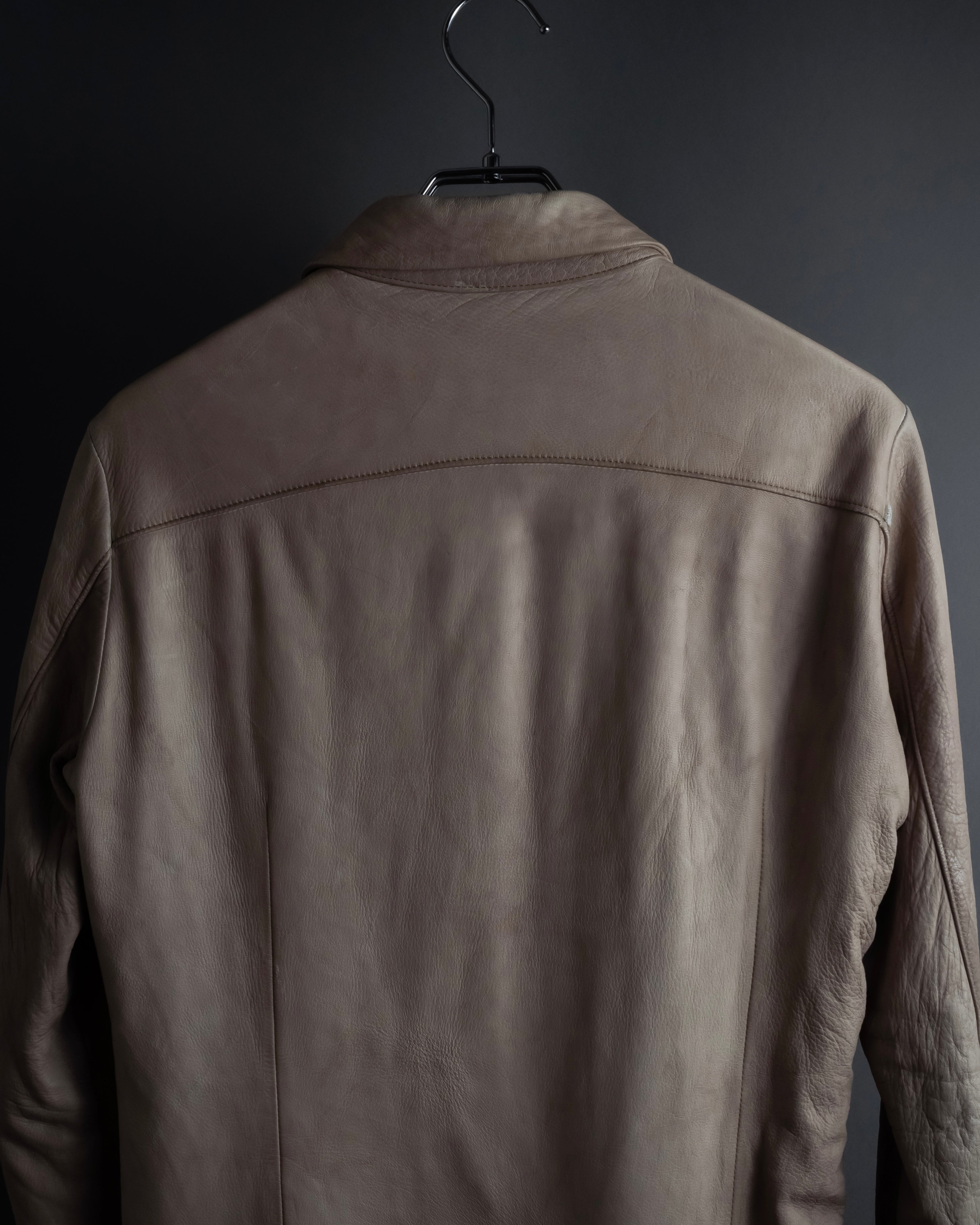 "ISAMU KATAYAMA" Dart-shaped deer leather shirt jacket