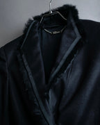 "Alexandar McQueen" Fur trimmed design shaped tailored jacket