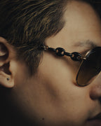 -SPECIAL- "Gucci" 00's Vintage aviator sunglasses with marina chain temples
