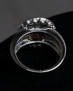 "Christian Dior" Logo lettering engraved silver ring