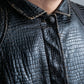 "CHANEL" Crocodile look synthetic leather jacket