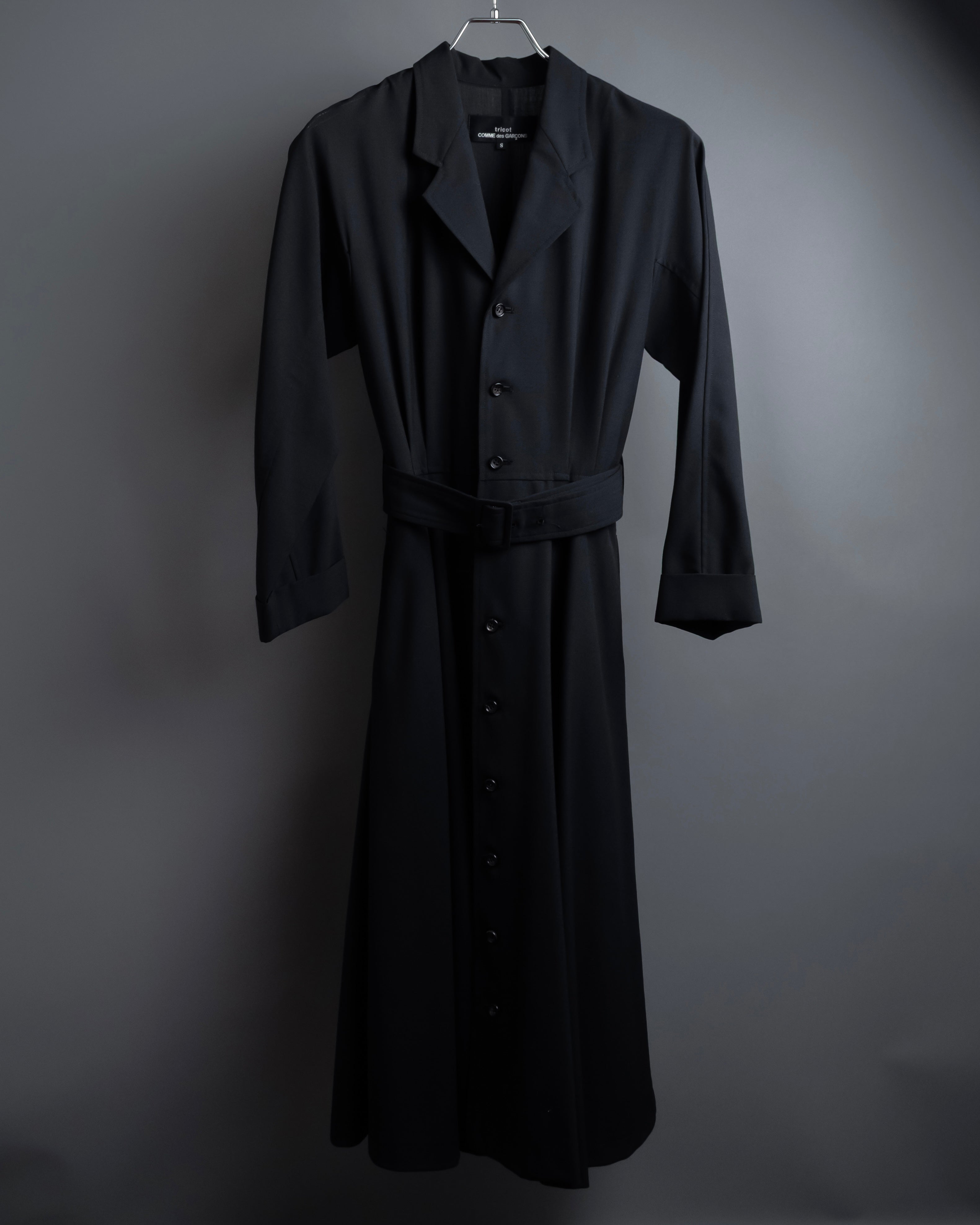 "tricot COMME des GARCONS" 90's Tailored collar belted long dress