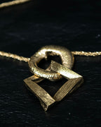 “Yves Saint Laurent” antique processed gold chain necklace