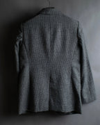 "Whim Gazette" Houndstooth pattern shaped tailored jacket