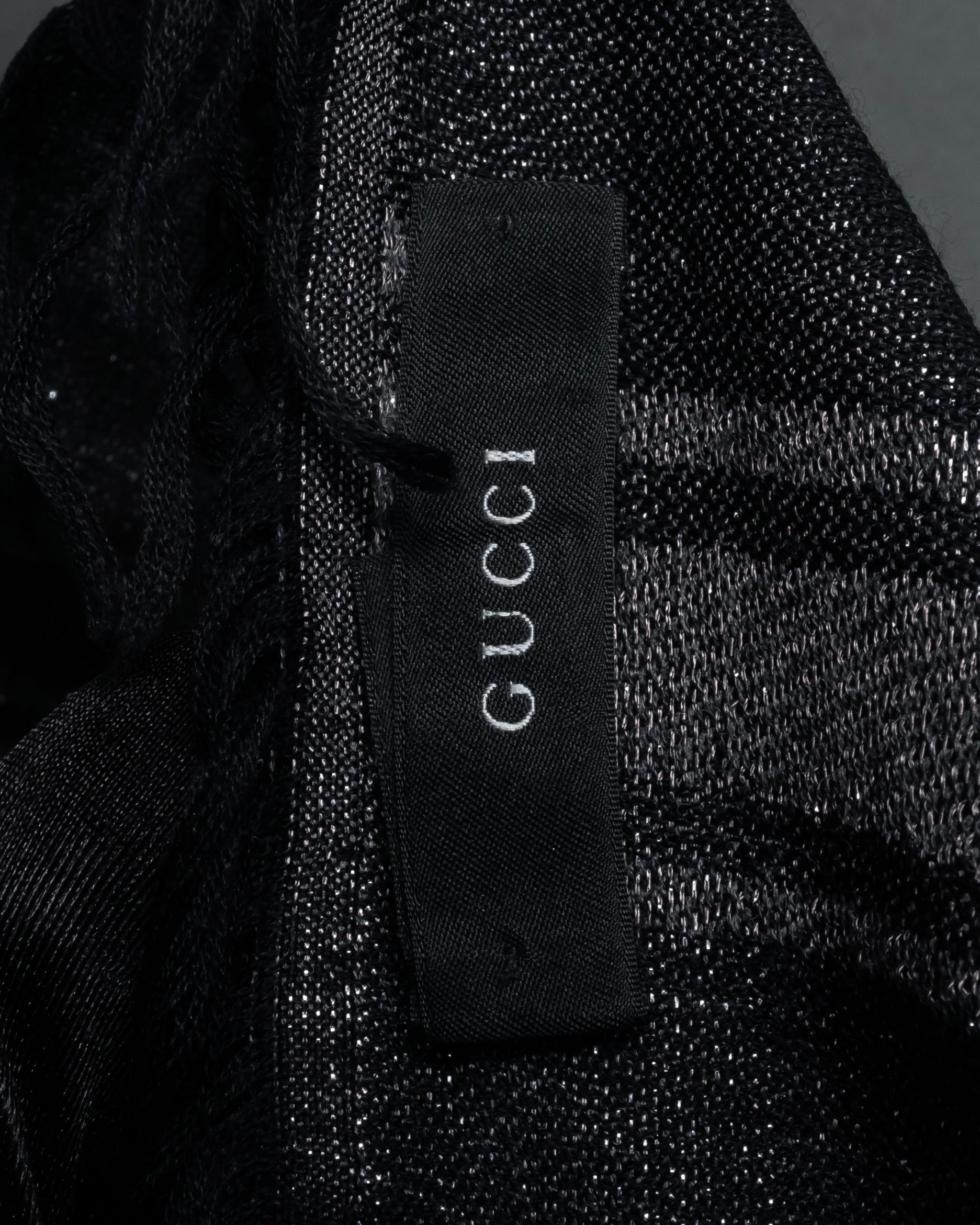 "GUCCI" GG pattern glitter blend woven large stole