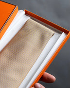 “HERMES” Double line patterned silk tie