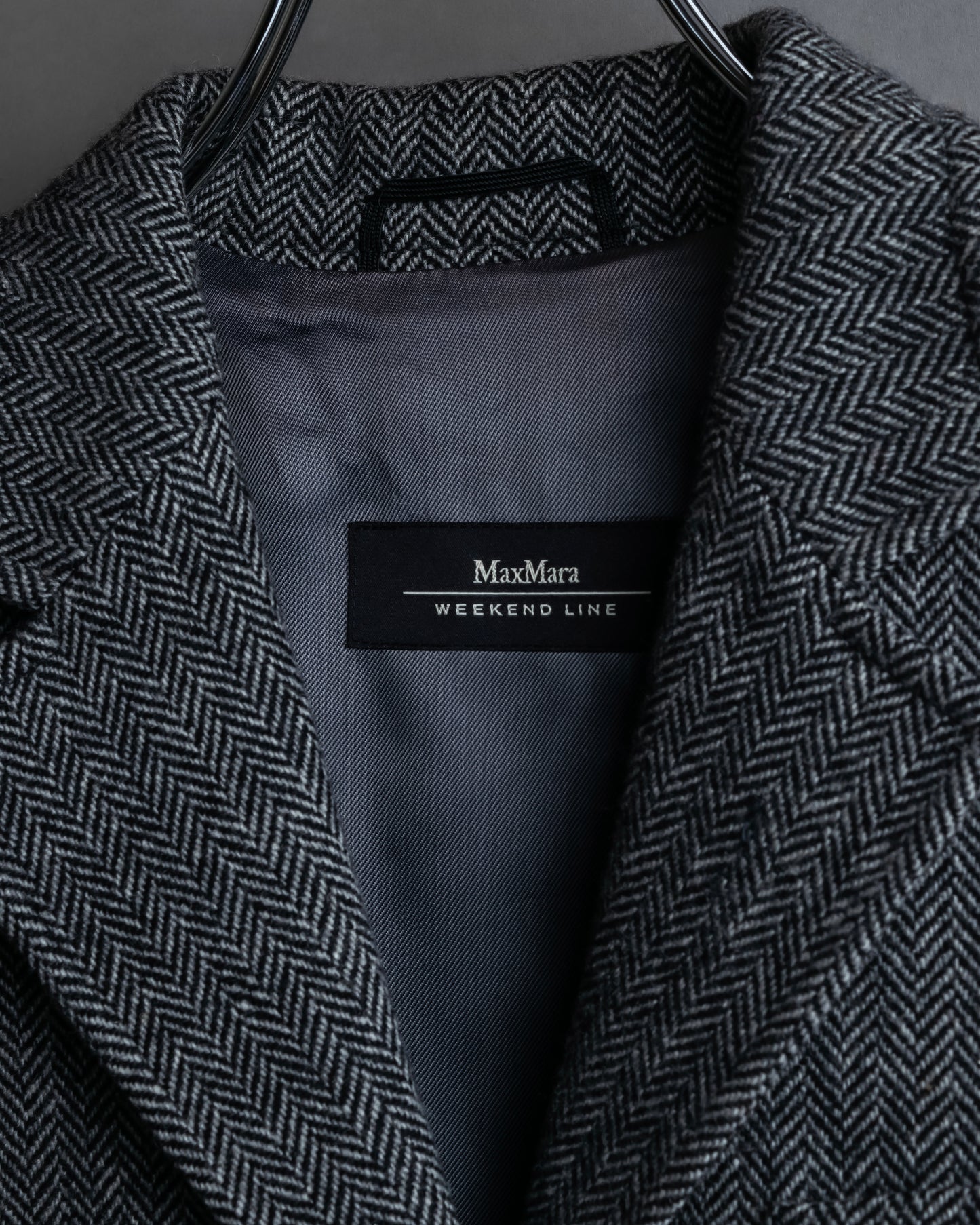 "Weekend Max Mara" Notch lapel tailored jacket & semi flared slacks herringbone set up