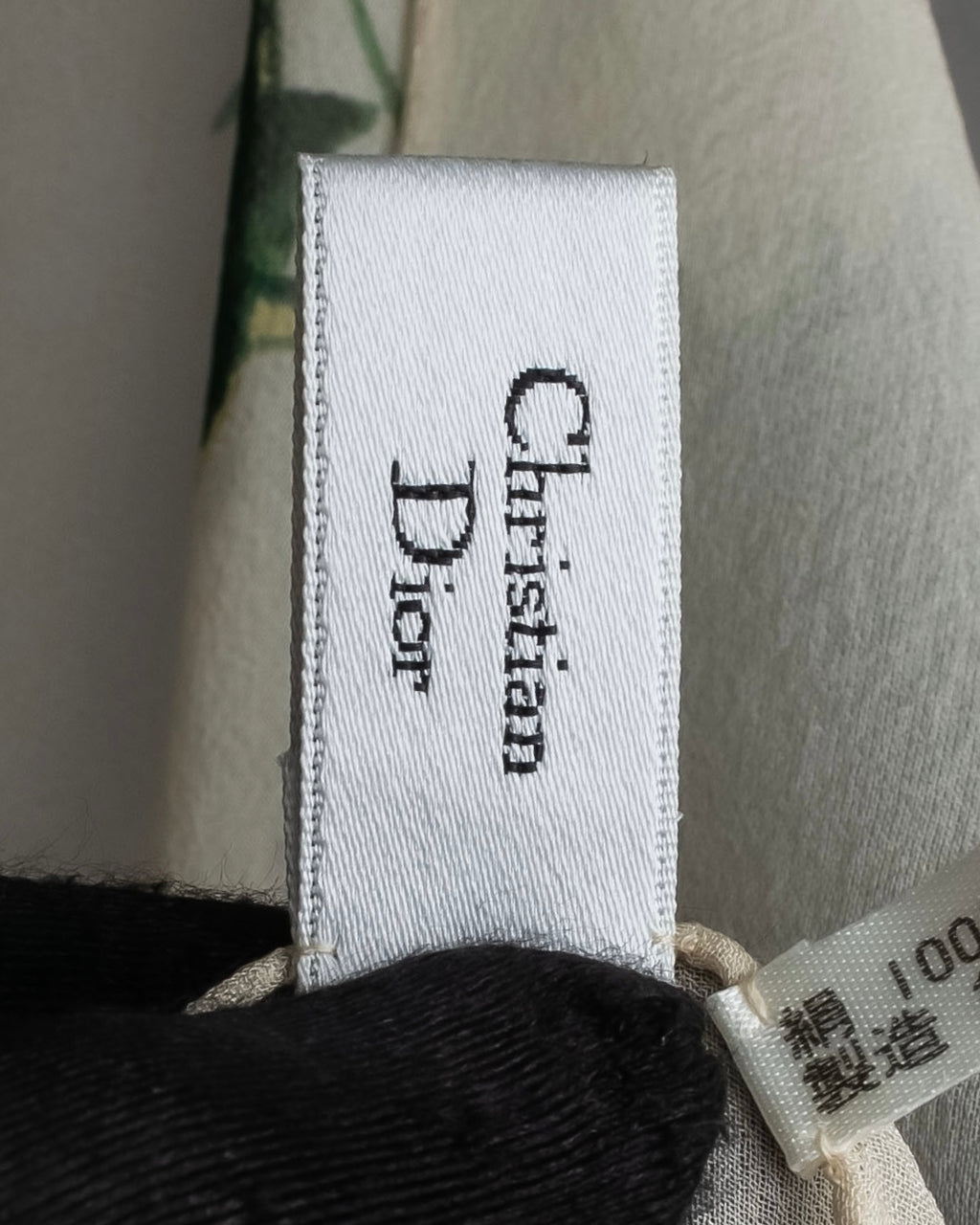 "Christian Dior" Wreath floral design silk scarf