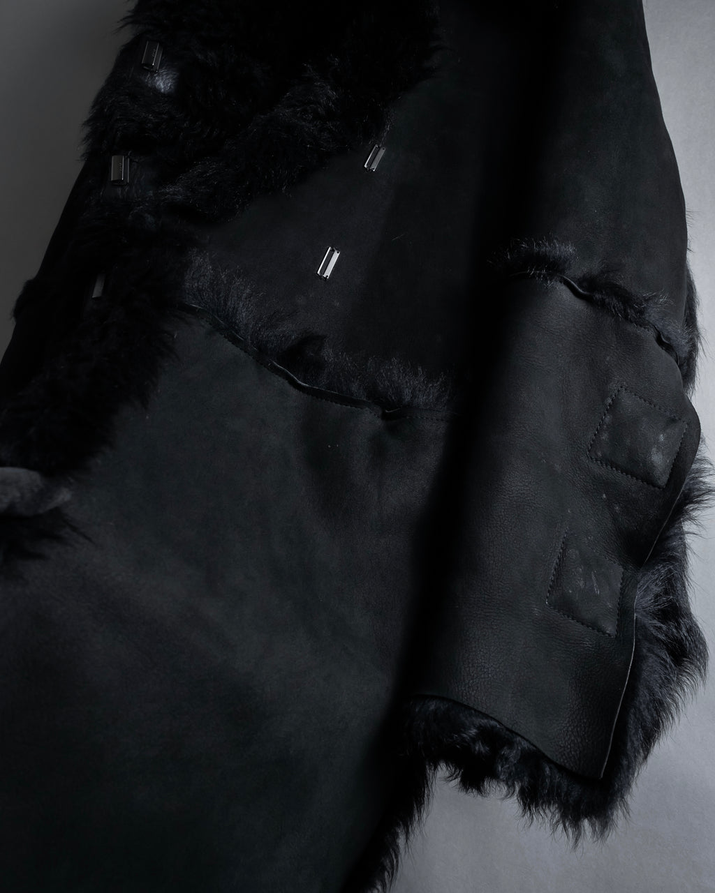 -SPECIAL- "GUCCI" 90's-00's Leather combination fur long coat