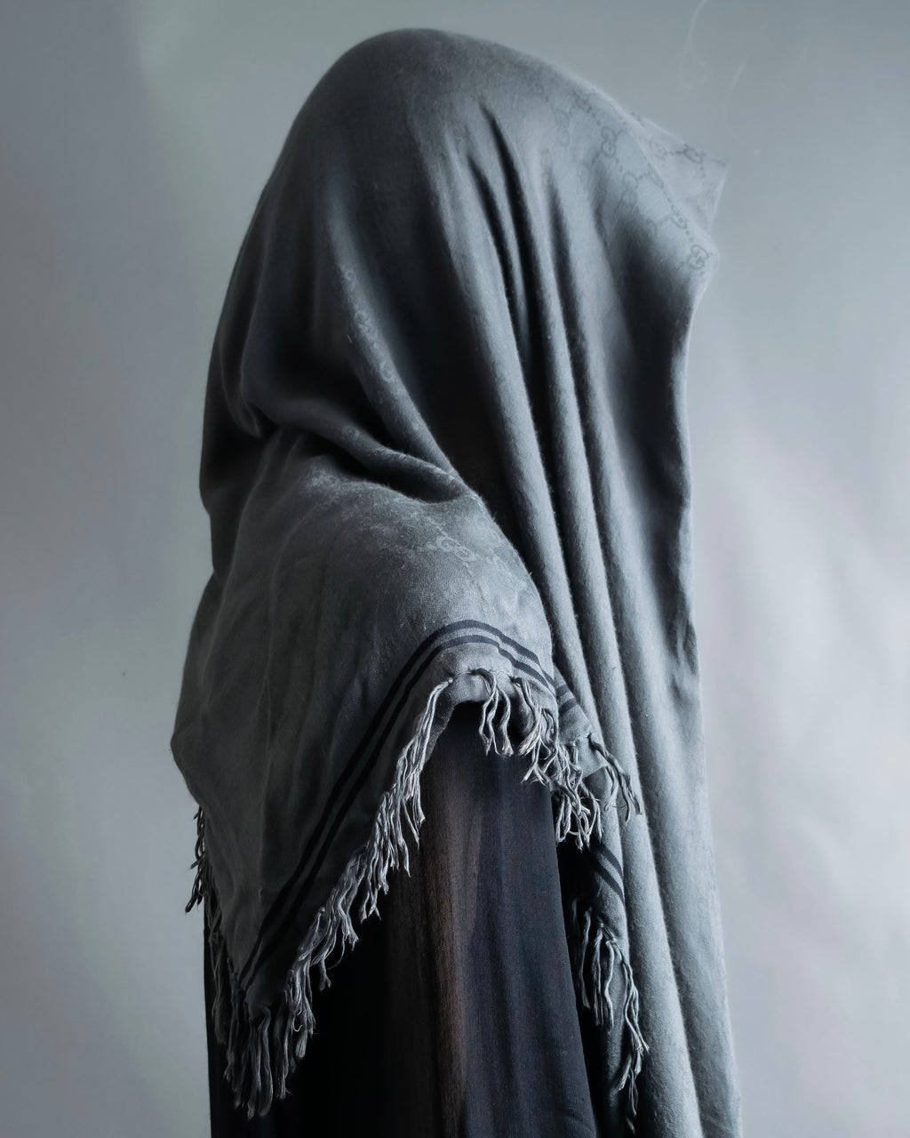 "GUCCI" GG pattern fringe detail scarf