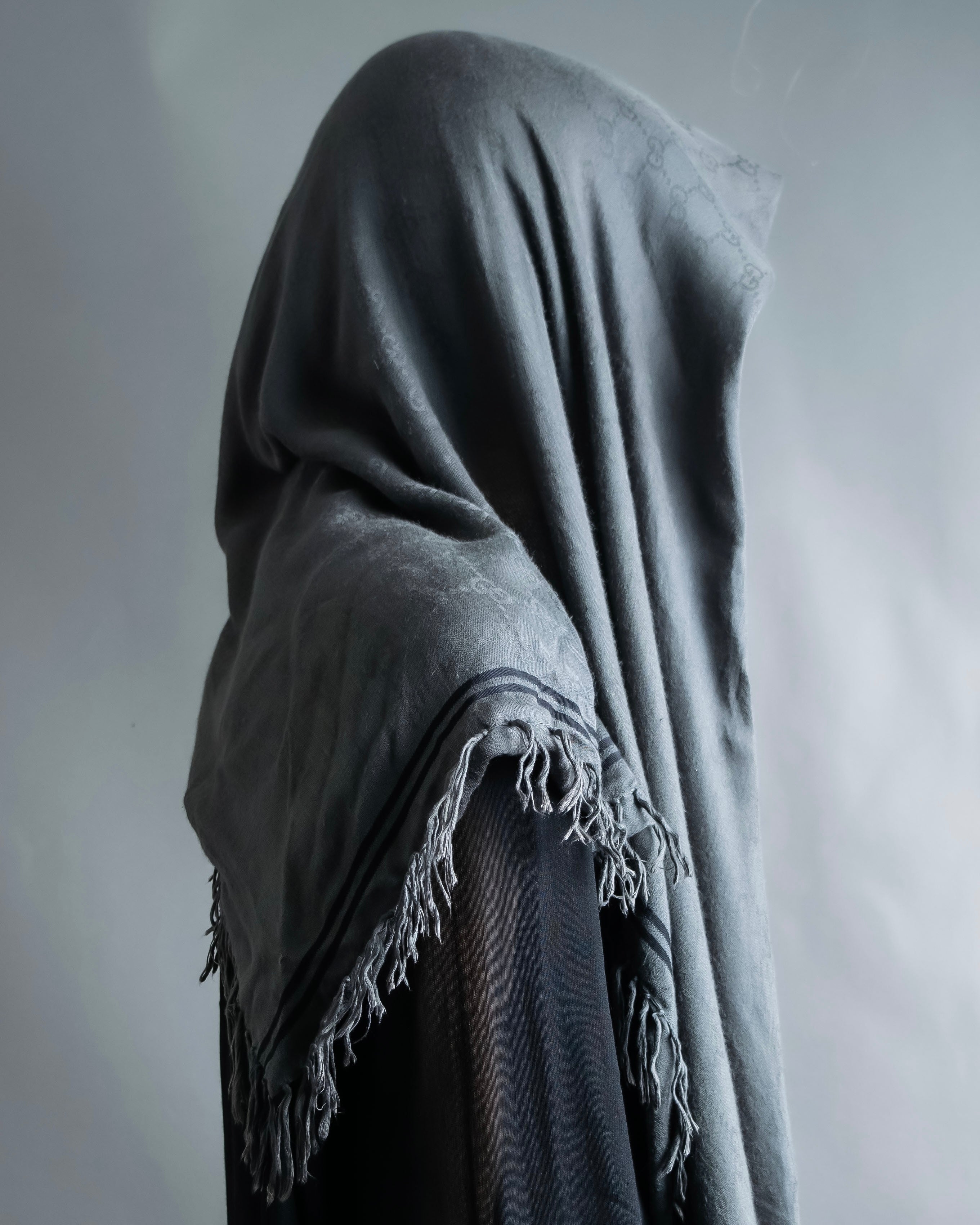 "GUCCI" GG pattern fringe detail scarf