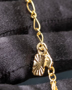 "YVES SAINT LAURENT" rhinestone motif gold necklace