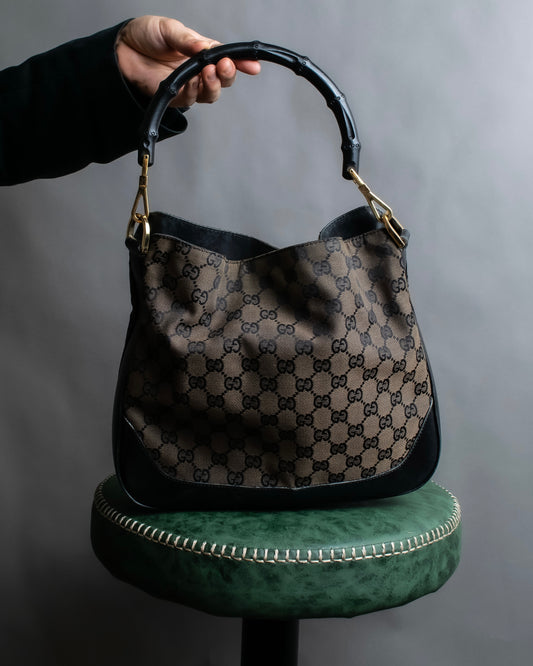 "GUCCI" Bamboo design GG canvas pattern bag