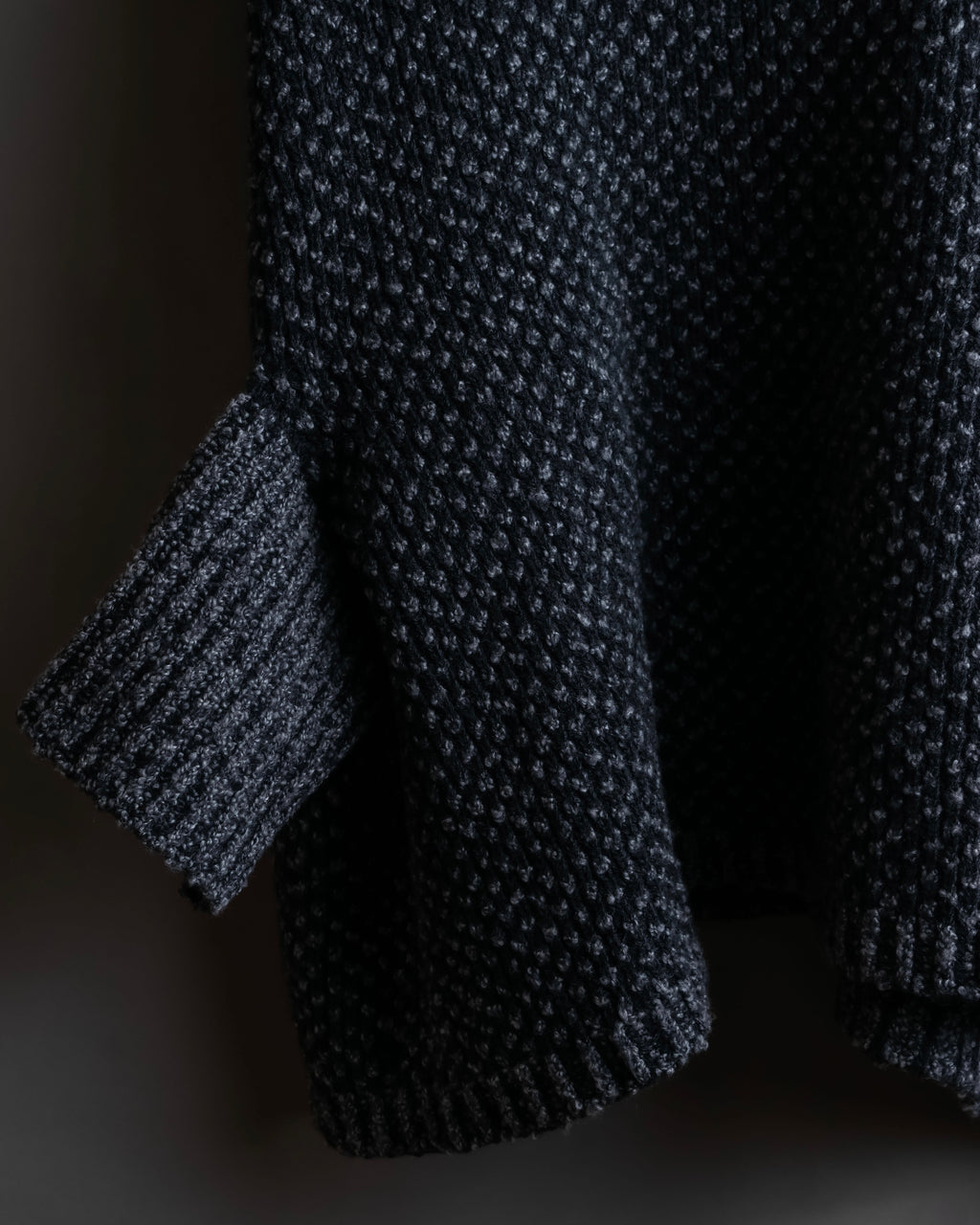 "DOLCE & GABBANA" Poncho silhouette waffle knit pullover