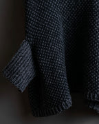 "DOLCE & GABBANA" Poncho silhouette waffle knit pullover