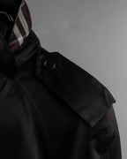 "BURBERRYS" Traditional detail double-breasted stand color trench coat