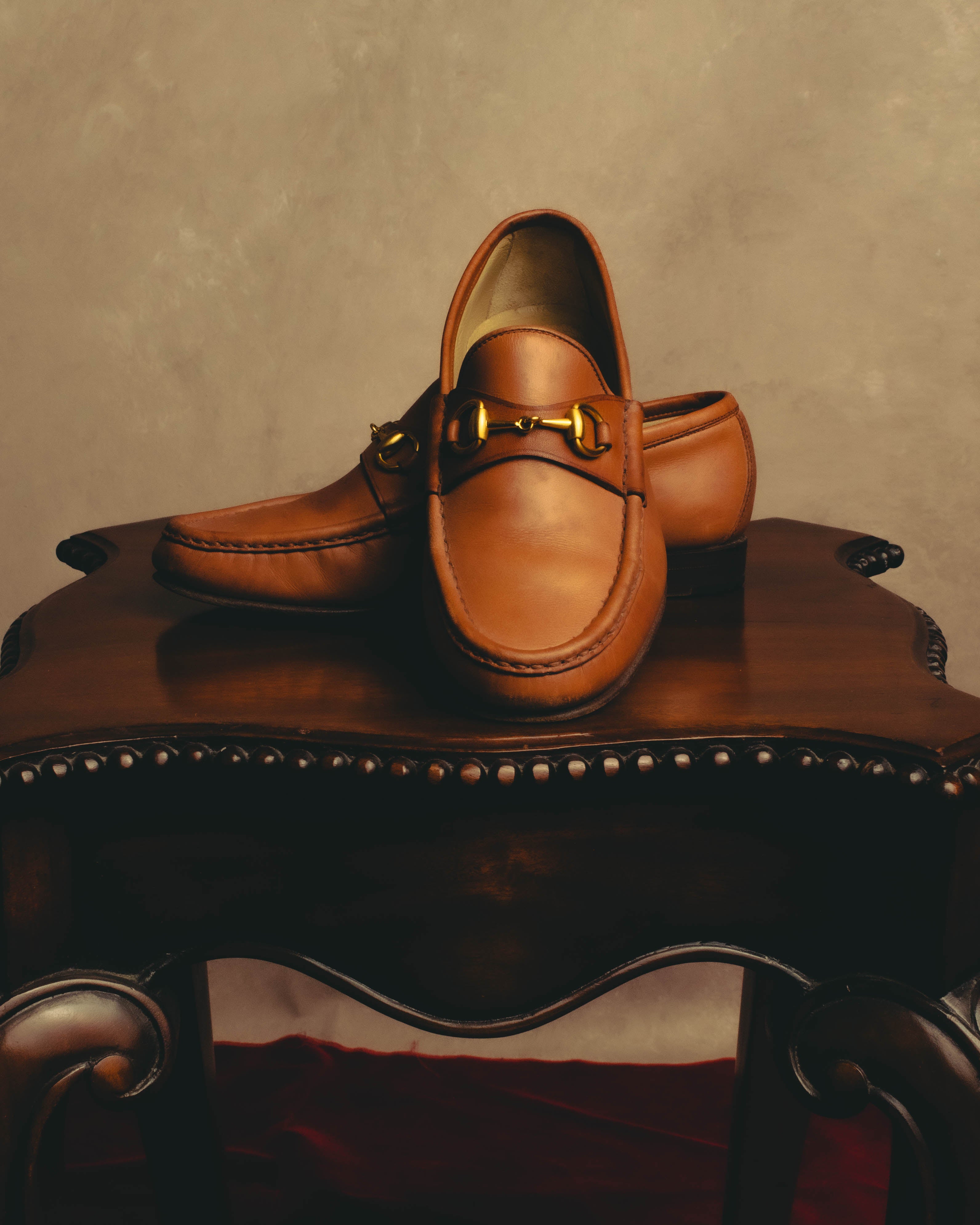 "GUCCI" 80's-90's Classic horsebit leather loafers