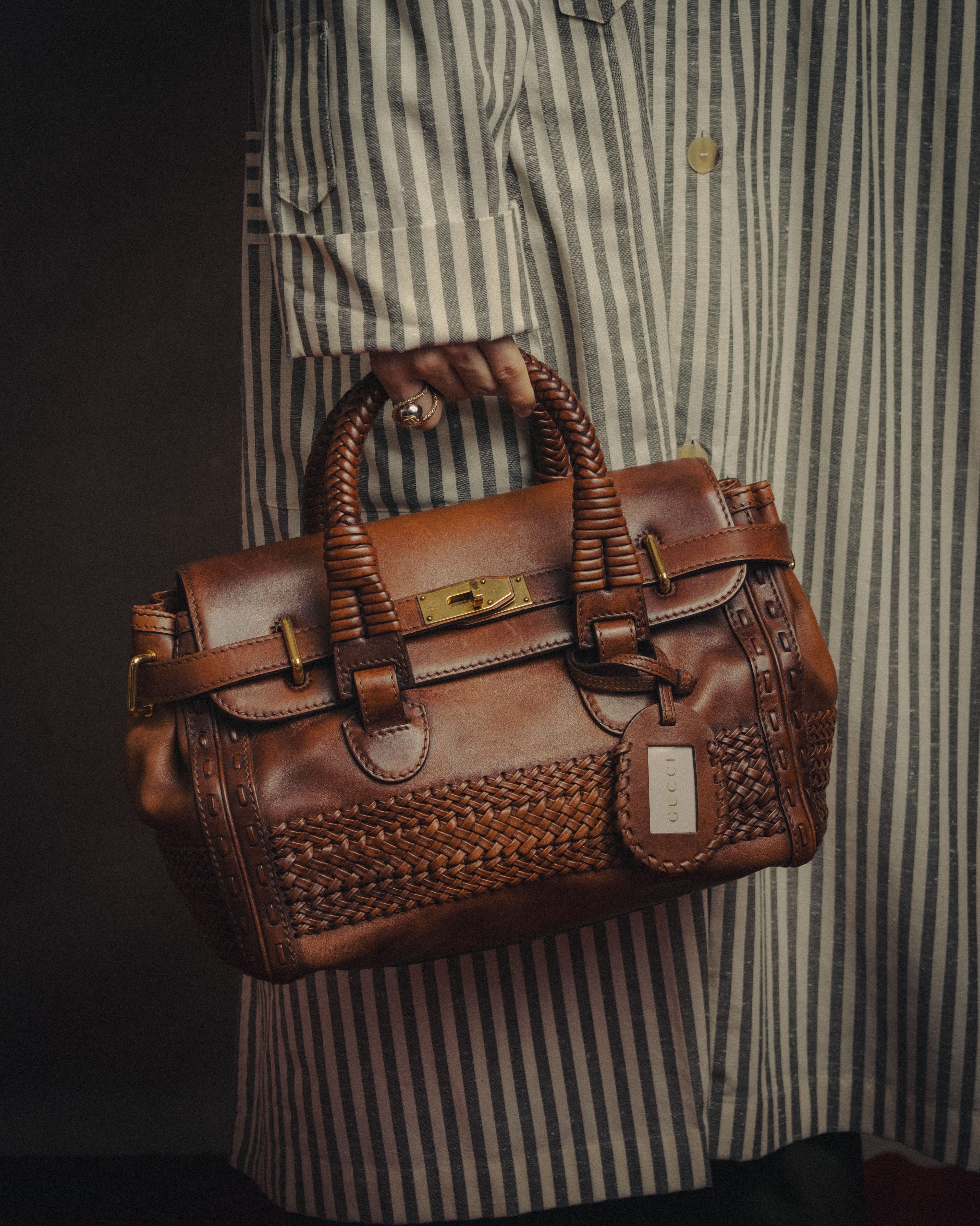 -SPECIAL- “GUCCI” 2016-2021 Archive inspired braided leather top handle bag