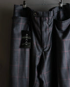 "GUCCI" Glen plaid wool wide tapered slacks