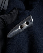 "YVES SAINT LAURENT" Metal toggle design melton wool duffel coat