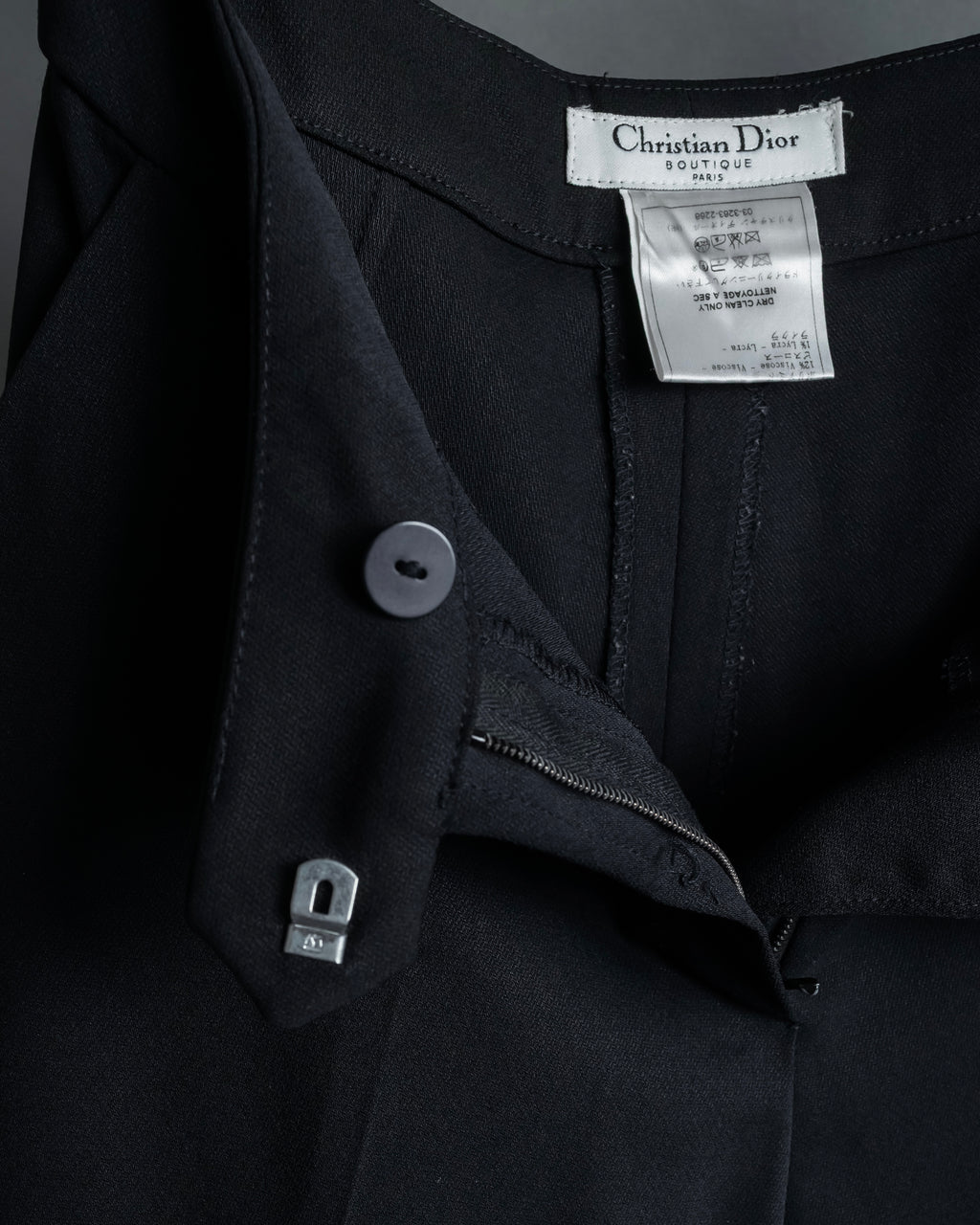 "Christian Dior Boutique Paris" Beautiful waistline wide silhouette Slacks
