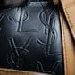 "YVES SAINT LAURENT" Logo engraved bicolor leather boston bag