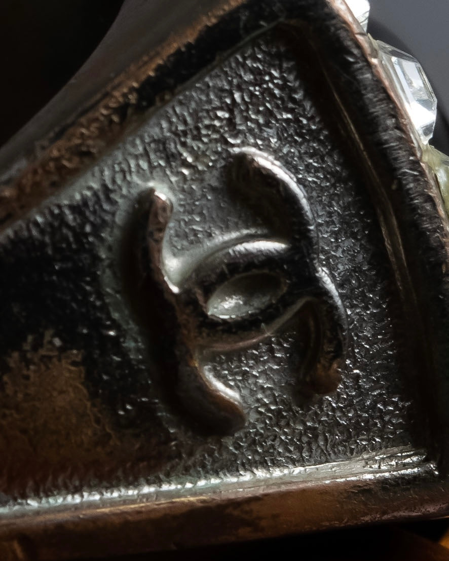 "CHANEL" 00s' rhinestone design ring