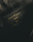 "Salvatore Ferragamo" 20's Bicolor leather top-handle bag