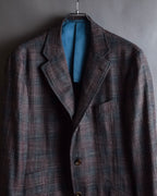 "Tex Teq" Gradient check pattern tailored jacket