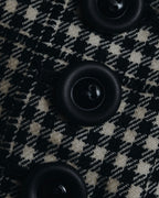 –SPECIALS– "Yves Saint Laurent" 90’s Mid gingham check velvet lapel tailored vest