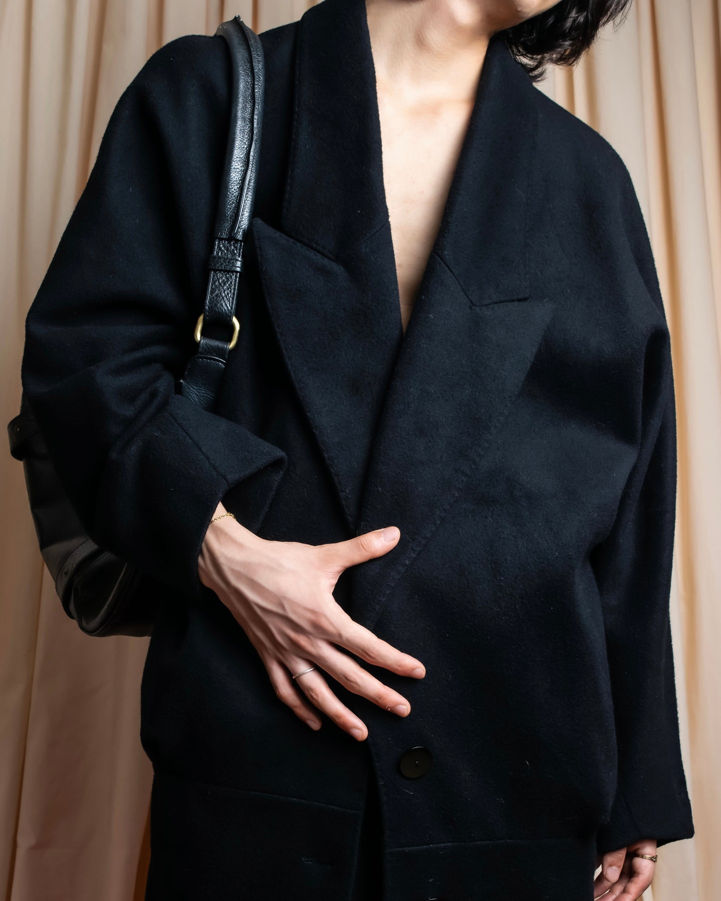 "STELLA McCARTNEY" Cashmere blend peak lapel tailored coat