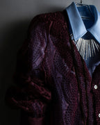 "robe de chambre COMME des GARCONS" Cable knit sheer shirt collar cardigan