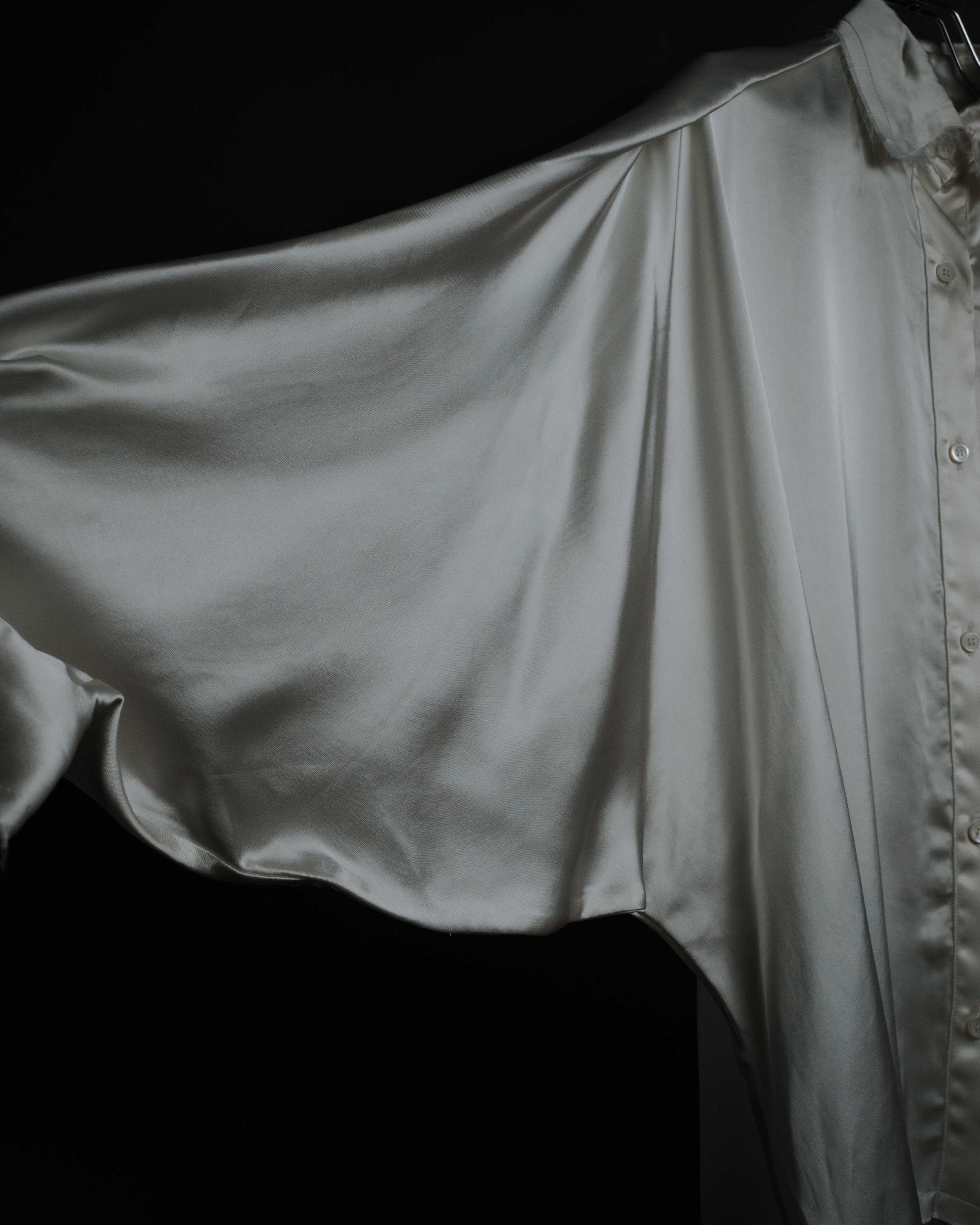 –SPECIAL– "LOEWE" 00’s Satin dolman sleeve destroy edge shirt