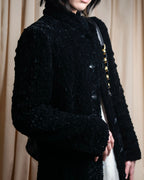 "GIORGIO ARMANI" Stand collar velour long coat