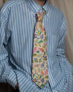 "GUCCI" Colorful fish motif silk neck tie