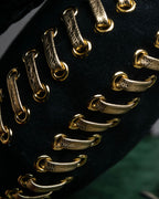 "MICHEAL KORS" Crescent fringe leather braided design shoulder bag