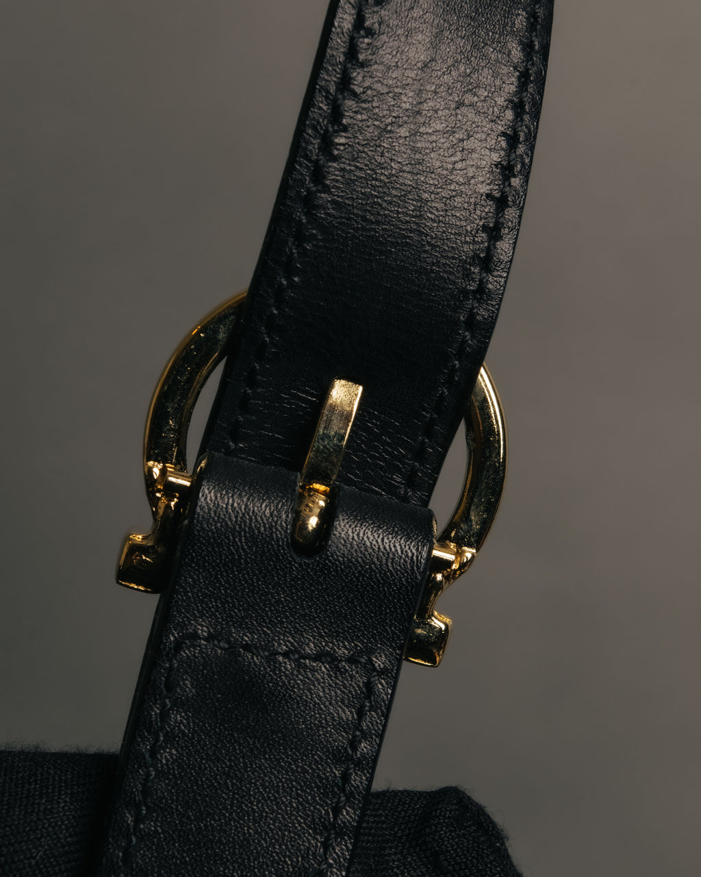 “Salvatore Ferragamo” 90’s-00’s Gancini top handle box calf bag