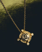 "Christian Dior" 90's-00's Crystal cd logo pendant necklace
