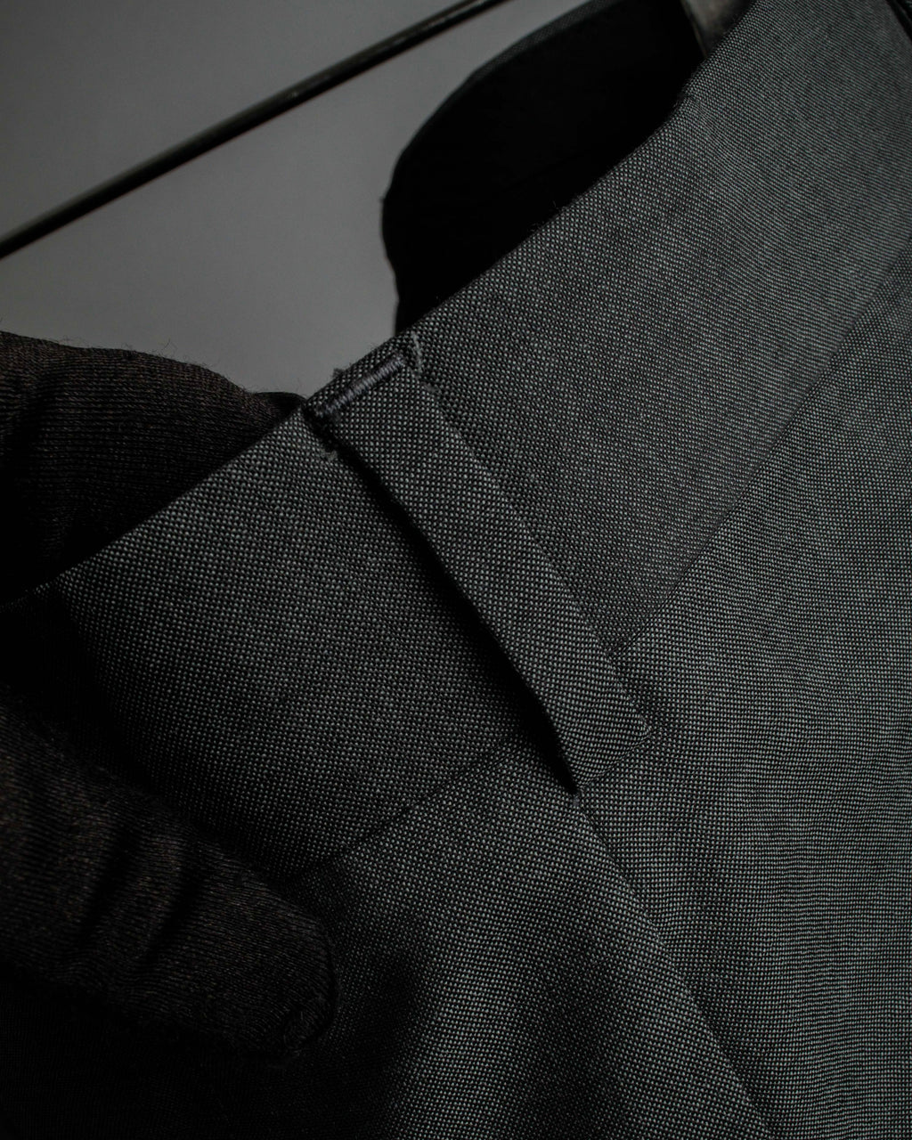 "HUGO BOSS" Fine-gauge wool khaki gray set up